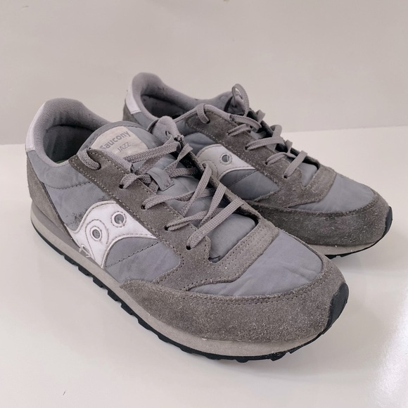 Saucony Youth Boys Grey Gray White Original Jazz Sneakers Big Kid Size 5 EU37 - Picture 1 of 8